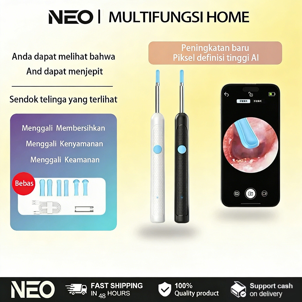 2026 New korek HD kuping kamera LED smart Pembersih Telinga kamera kuping led korek kuping bayi alat