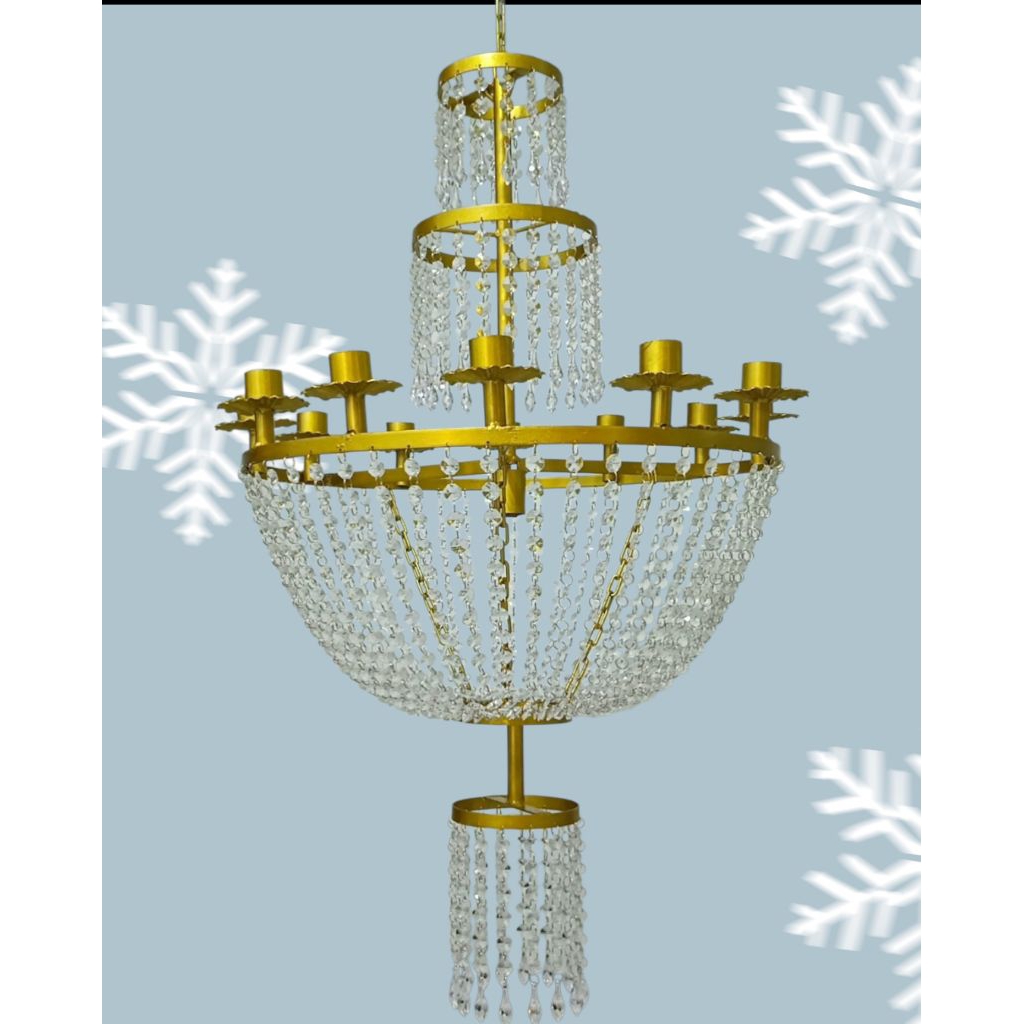 LAMPU GANTUNG CABANG KRISTAL BESAR/UK 80×130CM