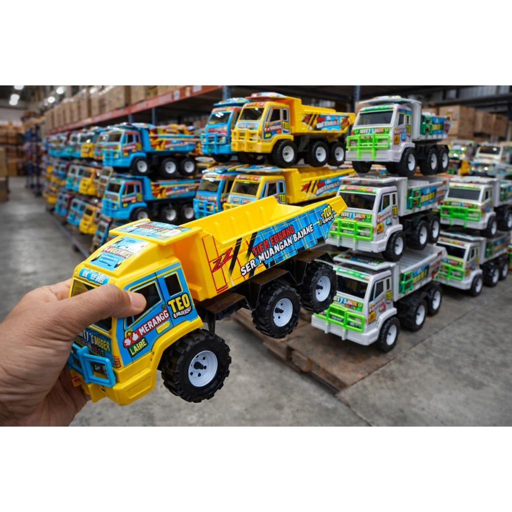 Truk Dump Mainan Anak Truck Oleng KTG Plastik Tebal Bak Bisa Diangkat Viral Murah COD