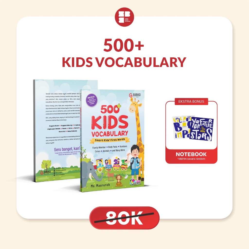 BUKU BELAJAR BAHASA INGGRIS 500+ KOSAKATA DASAR BAHASA INGGRIS SEHARI HARI UNTUK ANAK