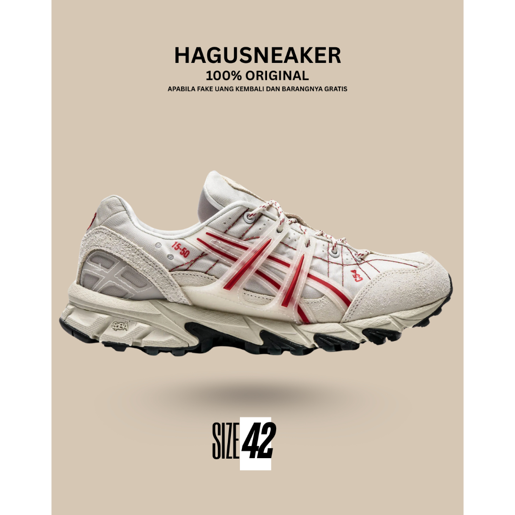 ASICS GEL-SONOMA 15-50 [WHITE/CAYENNE] GARANSI 100% ORIGINAL