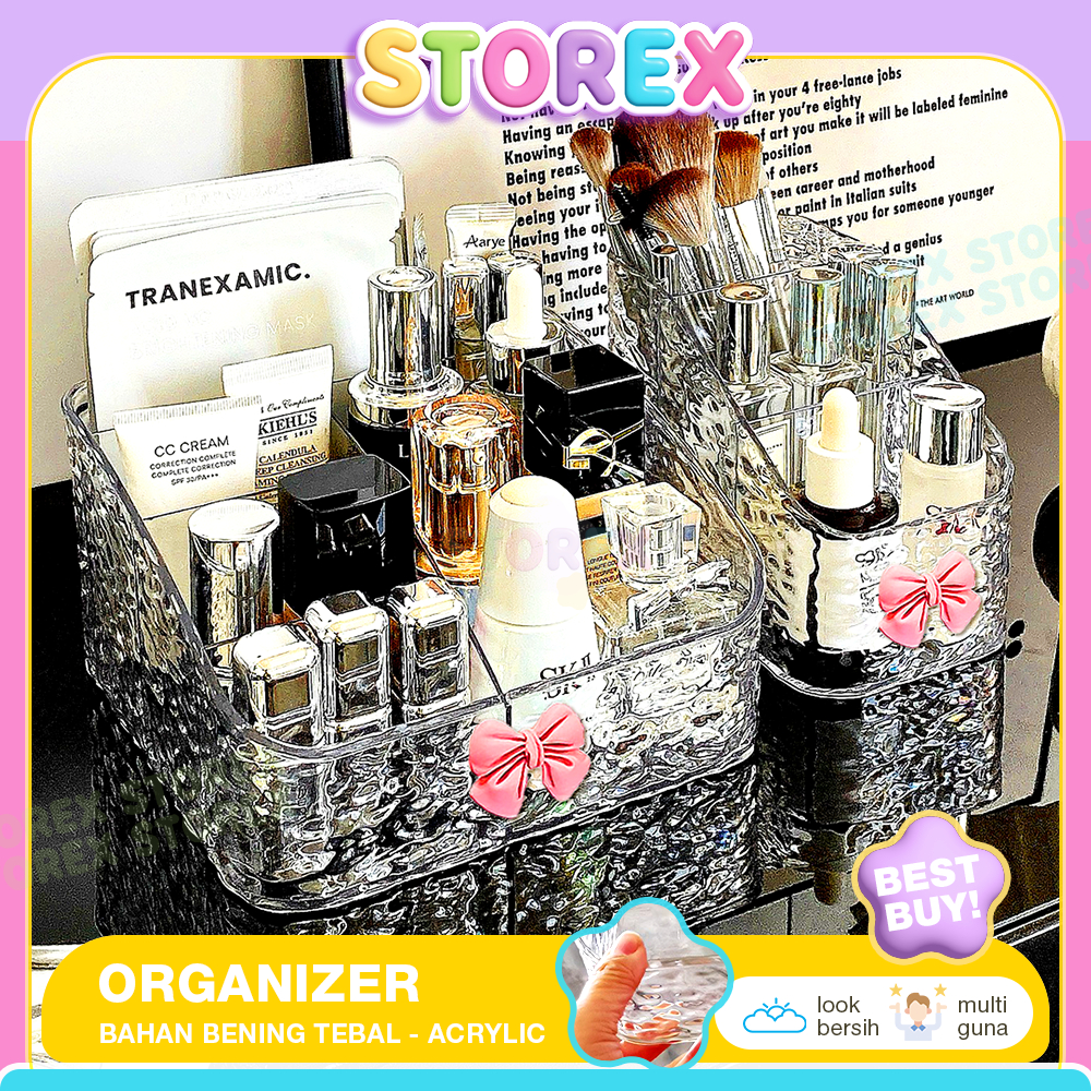 Storex Acrylic Jewellery Box Organizer Kotak Makeup Tempat Wadah Kosmetik Skincare Serbaguna