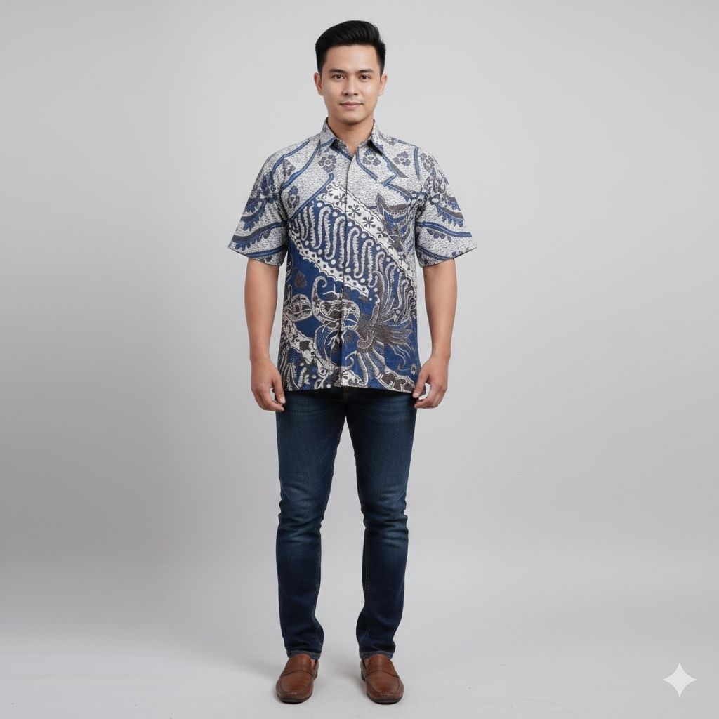 baju batik pria bahan katun lapisan puring