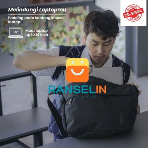 TORCH Hakgyo Tas Selempang Laptop Kerja Sekolah Bahu Pria Wanita Unisex Ringan Anti Air