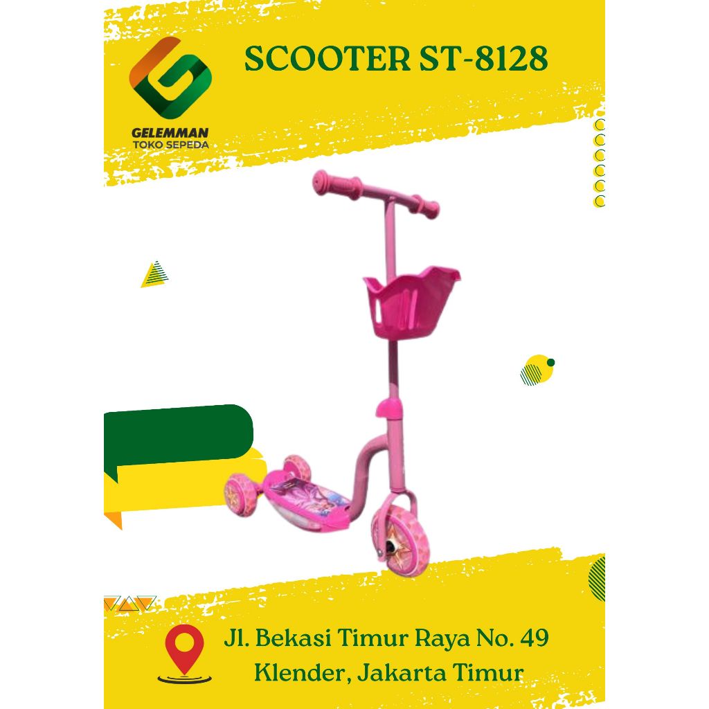 Skuter Scooter Anak EXOTIC ST 8128 Otoped Musik Lampu Rem