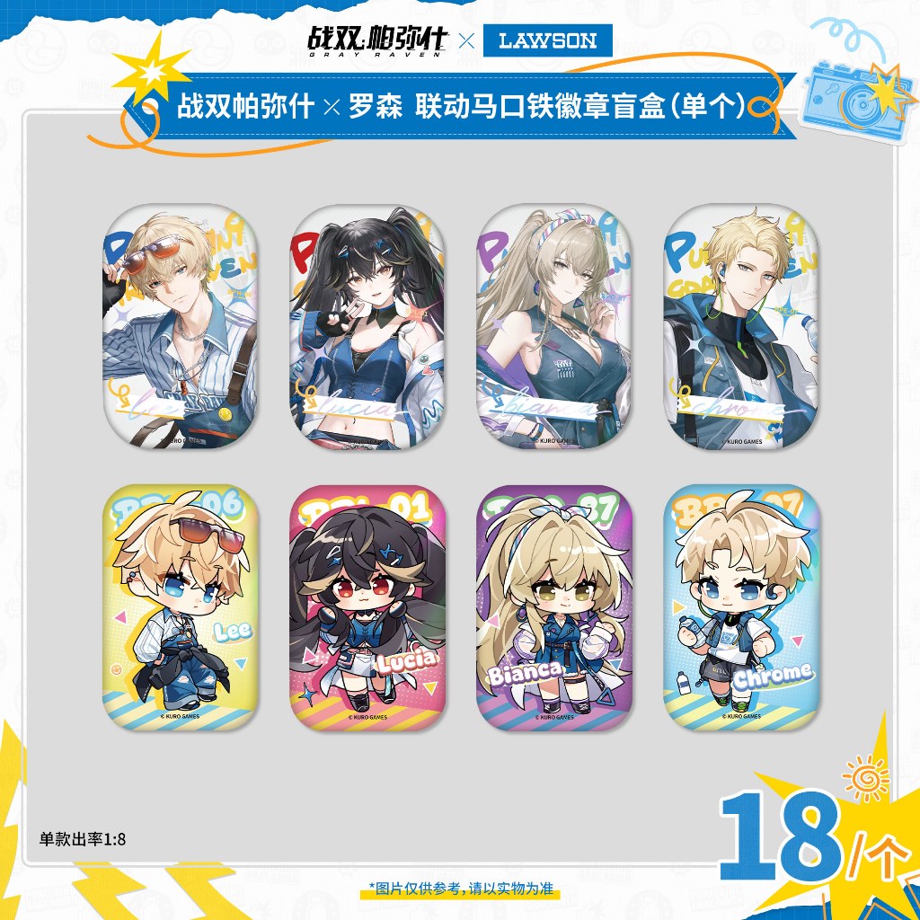 READY STOCK PUNISHING GRAY RAVEN PGR [LAWSON] Blind Box Badge