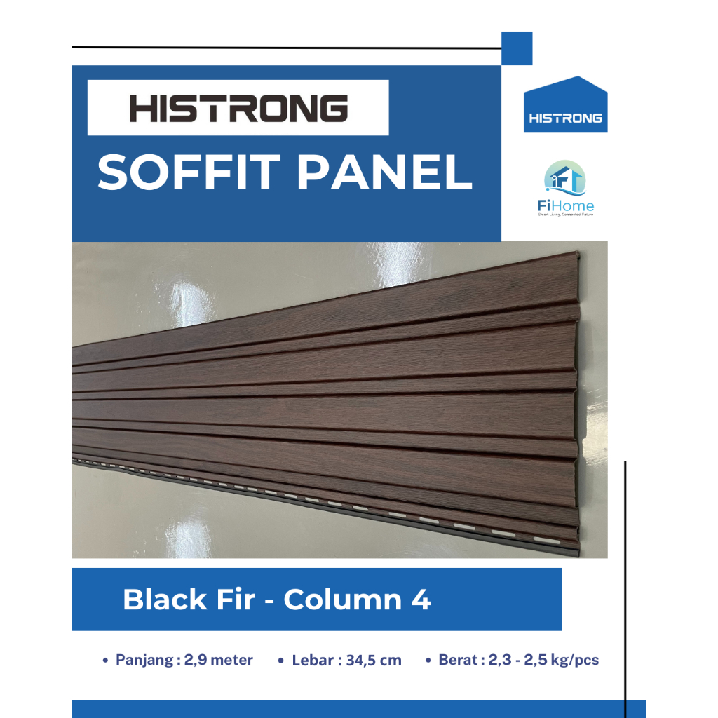 Histrong Soffit Panel PVC Plafon Dinding Indoor Outdoor Plafond Wall Panel Black Fir