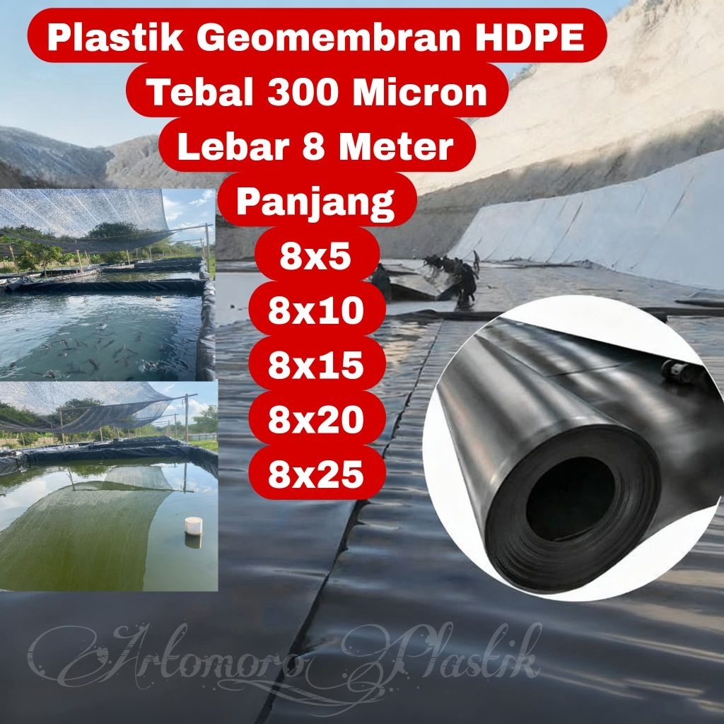 PLASTIK GEOMEMBRAN HDPE 300 MICRON LEBAR 8 METER