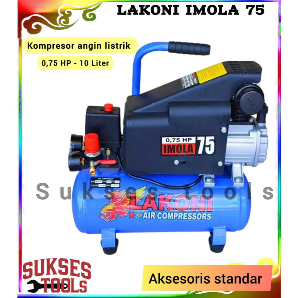Kompresor Angin Lakoni Imola 75 - Imola75 Kompressor Listrik 3/4 HP 10 L