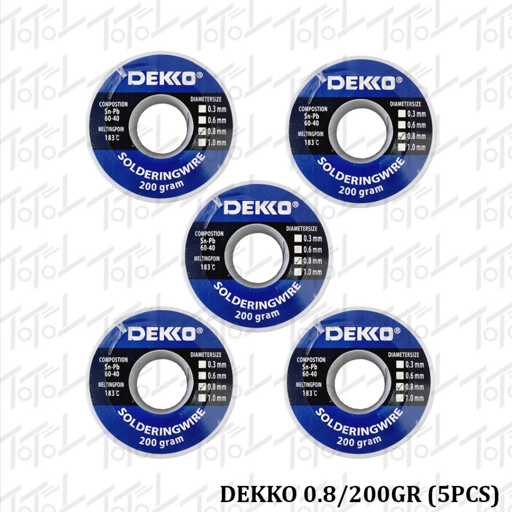 Dekko Timah 0.8 200gram Paket 5 Roll / Dekko 0.8/200gr / Dekko Timah 0,8 mm 200 gr