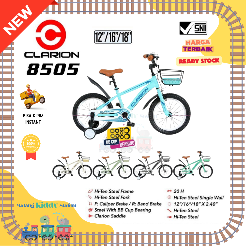 Sepeda Anak CLARION Sepeda BMX BIKE Roda Dua Anak Roda Bantu Keranjang Kuat Ready