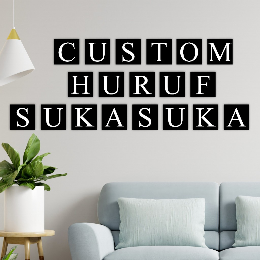 Huruf Tempel Dinding Custom Dekorasi Hiasan Ruangan Rumah Kelas W 16