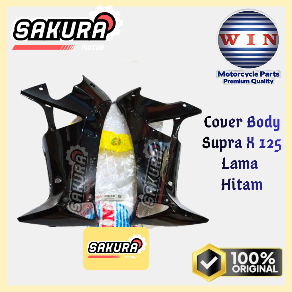 Cover Body Supra X 125 Lama Hitam Original WIN