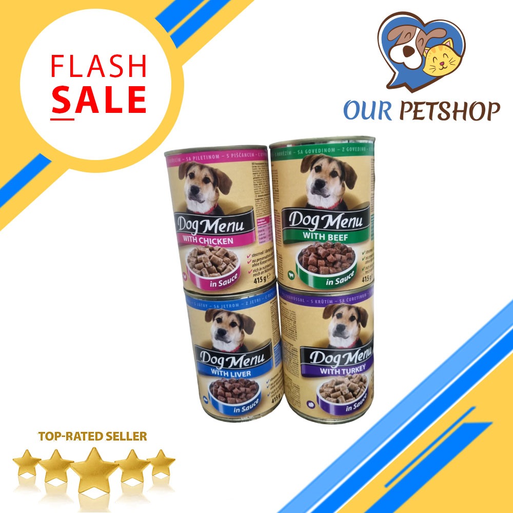 DOG MENU Wet Food Can 415gr PERBOX   - Makanan Anjing Basah Kaleng Premium KHUSUS GOJEK/GRAB