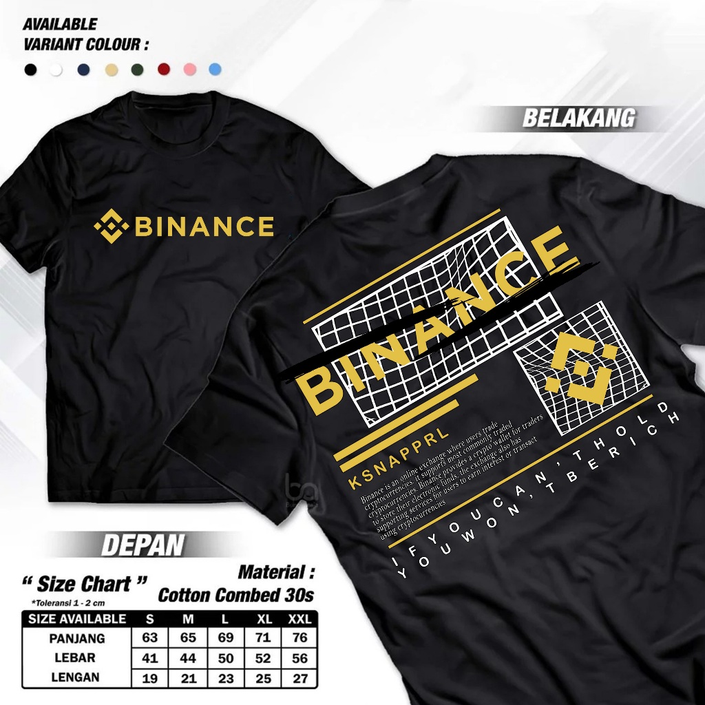 Kaos Crypto "Binance Streetwear" -Kaos Binance/Baju Crypto/Kaos Crypto Binance/Baju Crypto Binance/K