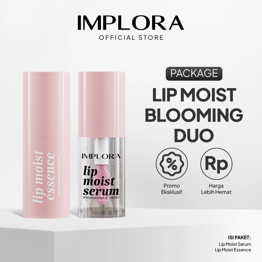 [BUNDLING] Implora Lip Paket Bundling Pelembab Bibir Essence dan Serum - Implora Lip Moist Blooming 