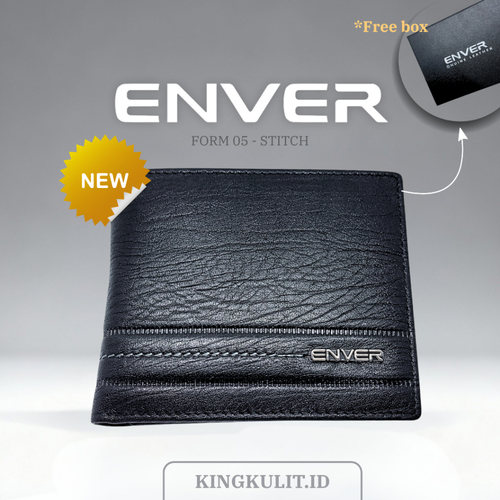 KINGKULIT [ ENVER ]- Dompet Pria Kulit Asli Awet Tahan lama Original Gratis Ongkir - 05 STITCH