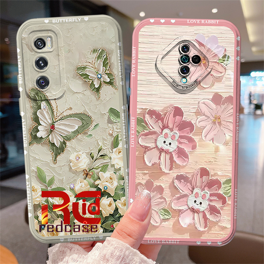Softcase Vivo S1 Pro / V20 SE / V21E / V23E / V20 / V21 Motif Bunga Kupu - Case Cewek Lentur