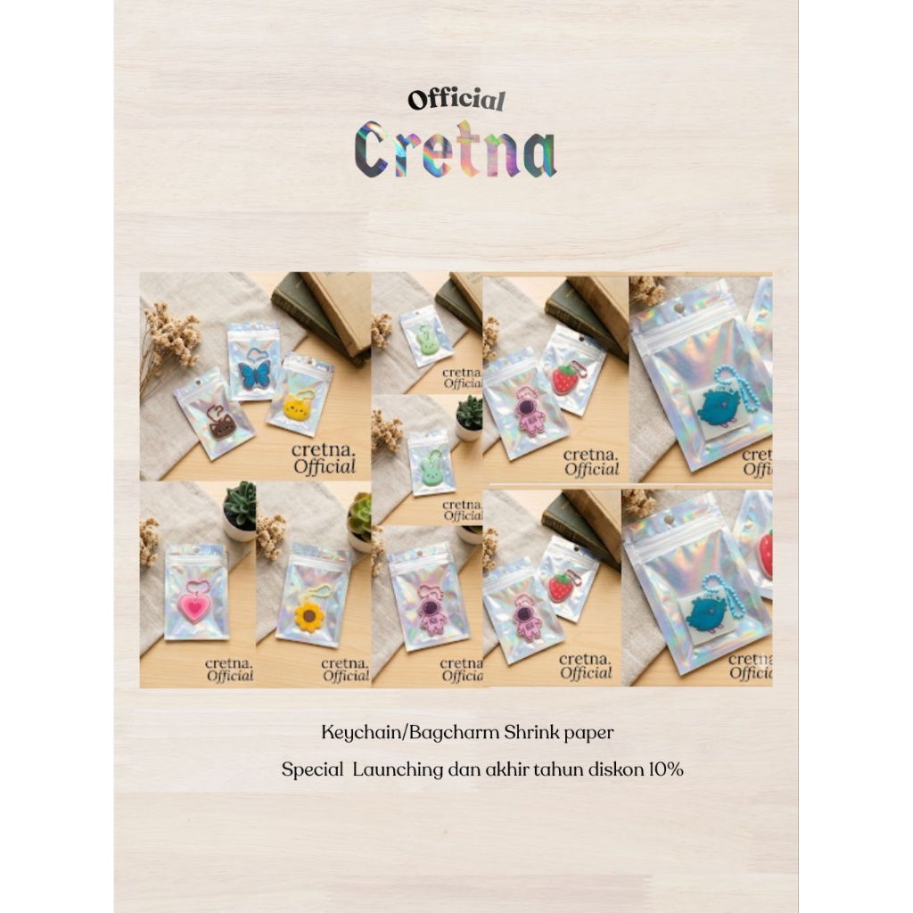 Keychain/Bagcharm Shrink Paper Handmade Bisa Custom
