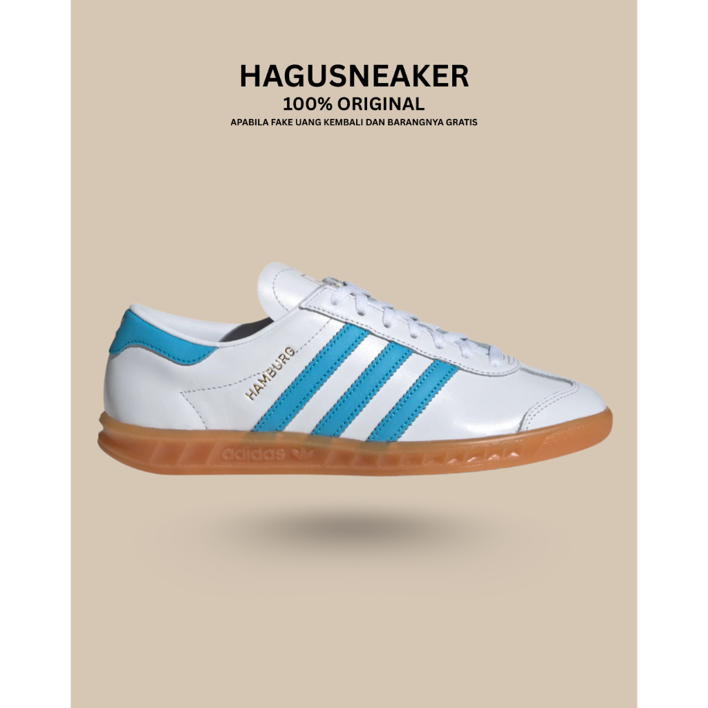 ADIDAS HAMBURG W [WHITE/BLUE] #JI2625 HAGUSNEAKER GARANSI 100% ORIGINAL