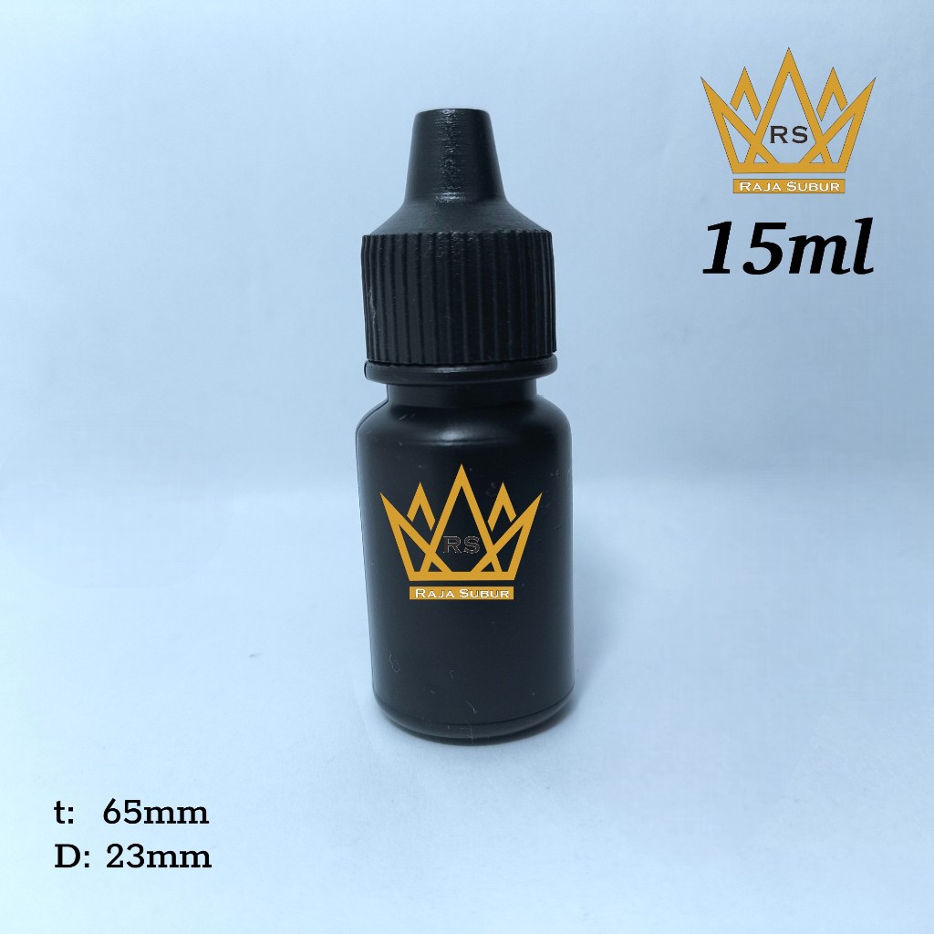 CC botol tetes 15 ml PENTOL POLOS plastik wadah kosong isi ulang putih natural hitam15ml pentil