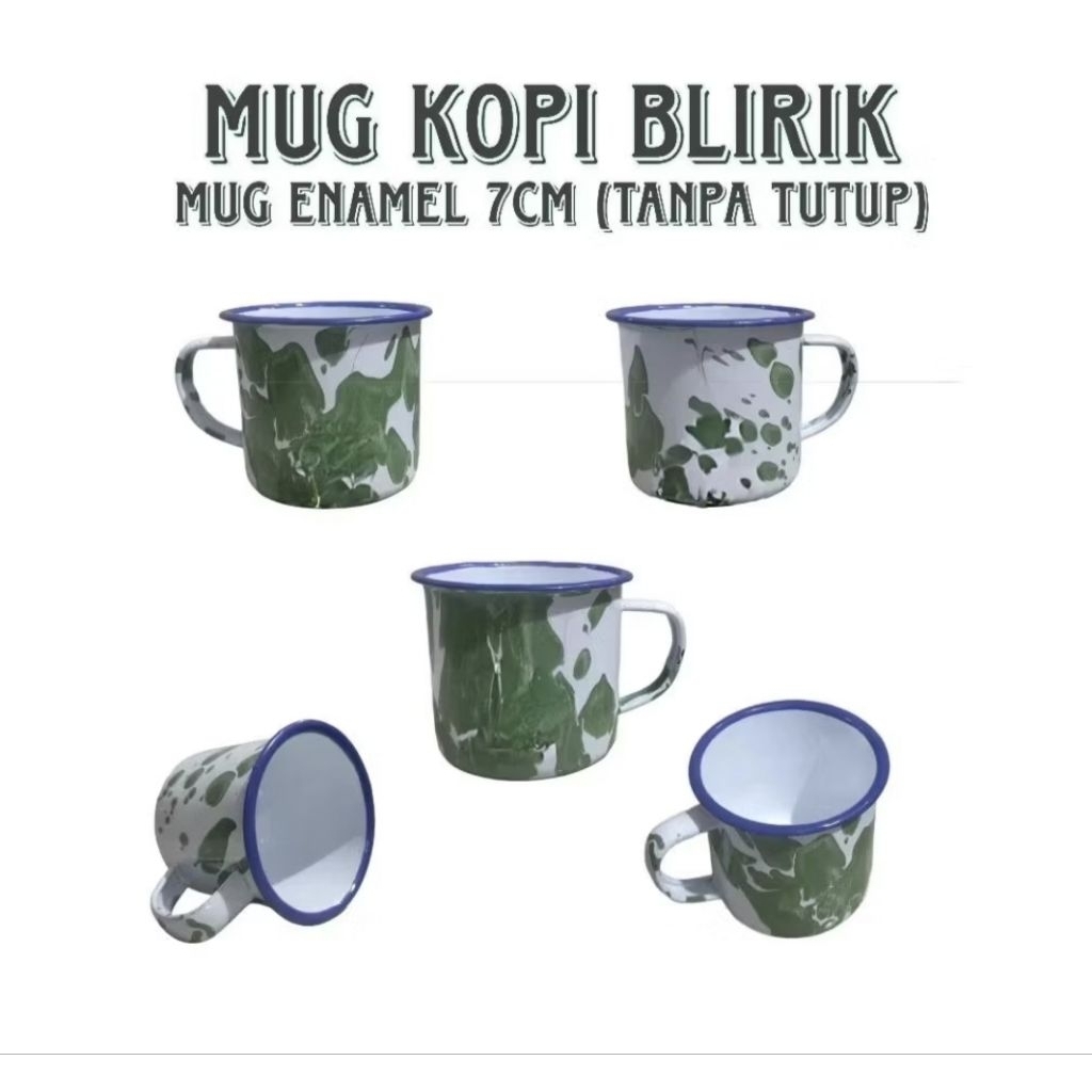 Cangkir Enamel 6cm 7cm Mug Enamel Seng Cangkir Blurik Cangkir Kaleng Blurik