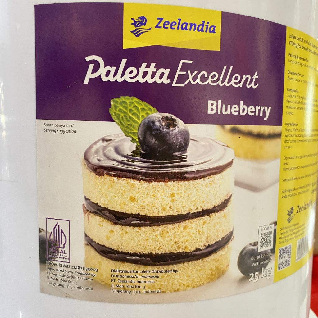 Zeelandia Paletta Blueberry Kemasan Repack 250gr | Paletta Blueberry | Selai Blueberry