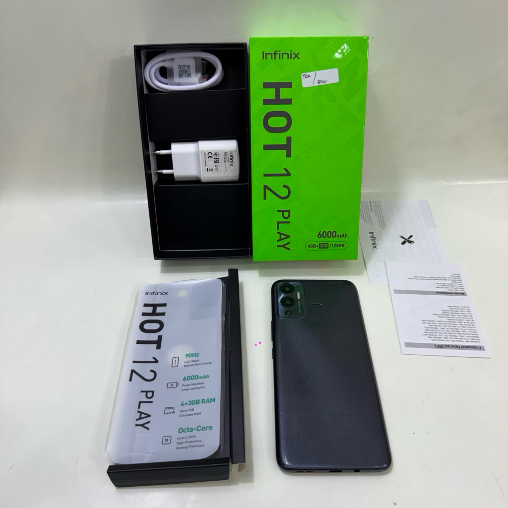 Infinix Hot 12 Play 4/128gb Fullset Second Garansi Resmi