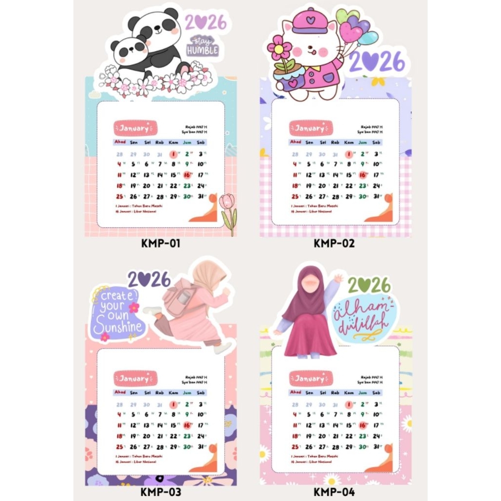 Kalender Meja / Kalender custom foto / kalender Pop up