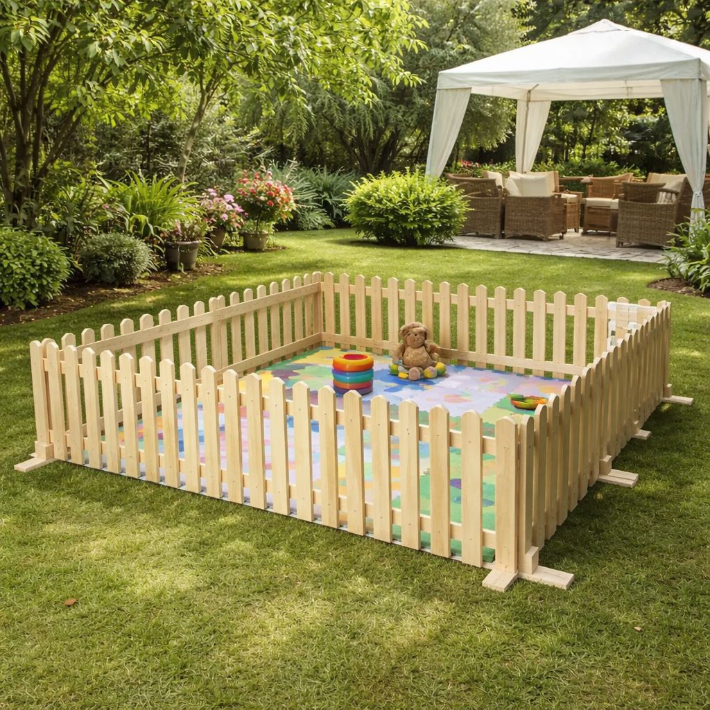 PAGAR PEMBATAS  BAYI pagar kayu safety gate 100x50cm untuk halaman rumah / ruangan kamar / taman ber