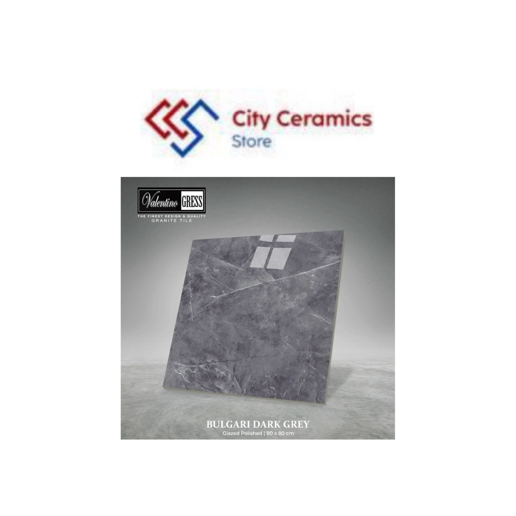 GRANITE VALENTINO GRESS 80x80 CM - BULGARI DARK GREY