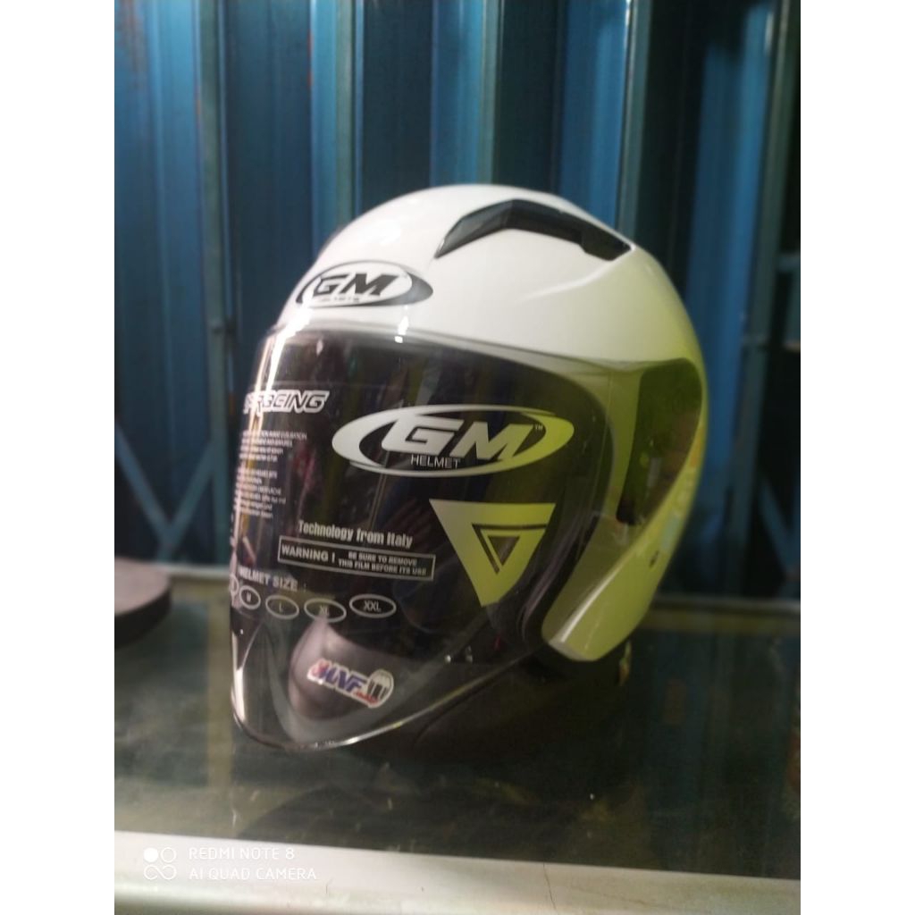 HELM GM G2 WHITE GLOSSY ORIGINAL HELM HALFACE