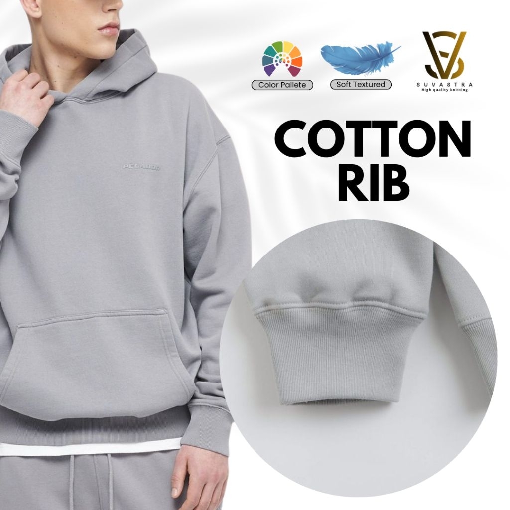 Bahan Kain Rib Katun/Cotton Rib Warna Silver Per 0.5 Meter