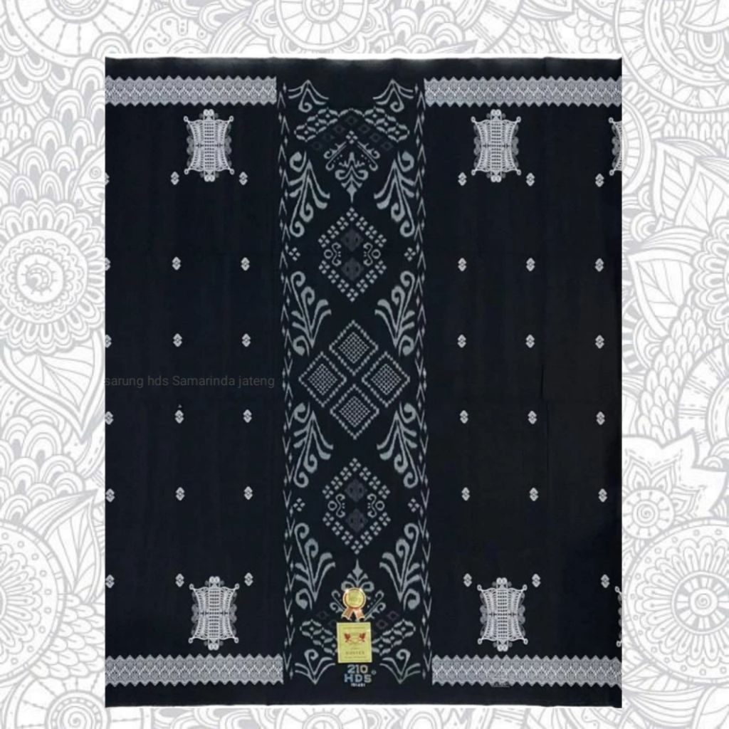 Sarung HDS 210 Original 100% Samarinda | Warna Hitam Polos & batik pria ukuran jumbo