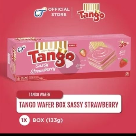 Tango Wafer Strawberry Chocolate Vanila - 133gr Wafer Biskuit Tango