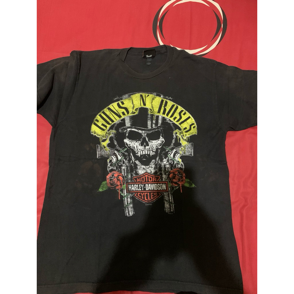 kaos vintage harley davidson x guns n roses