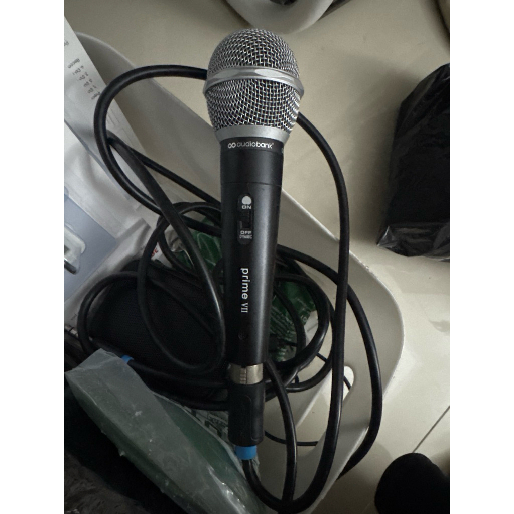 preloved audiobank prime vii wired microphone uda bareng kabelnya like new