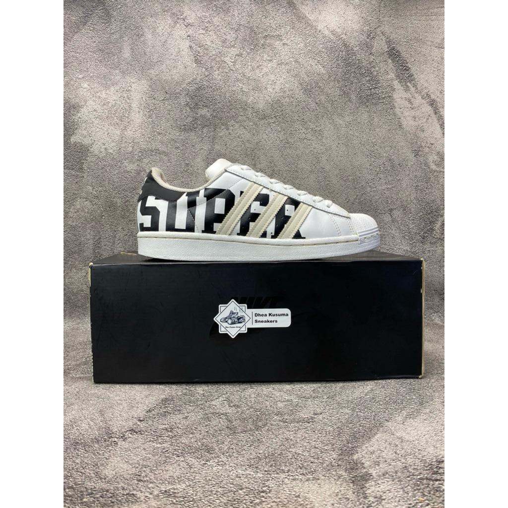 Sepatu Second Adidas Superstar Print Cloud White  Size 40 2/3  Original Guarantee 100%