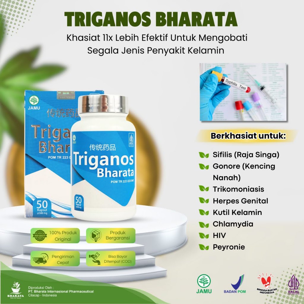 Triganos bharata obat herbal sipilis, kencing nanah, Triganos Bharata Gonore 100%
