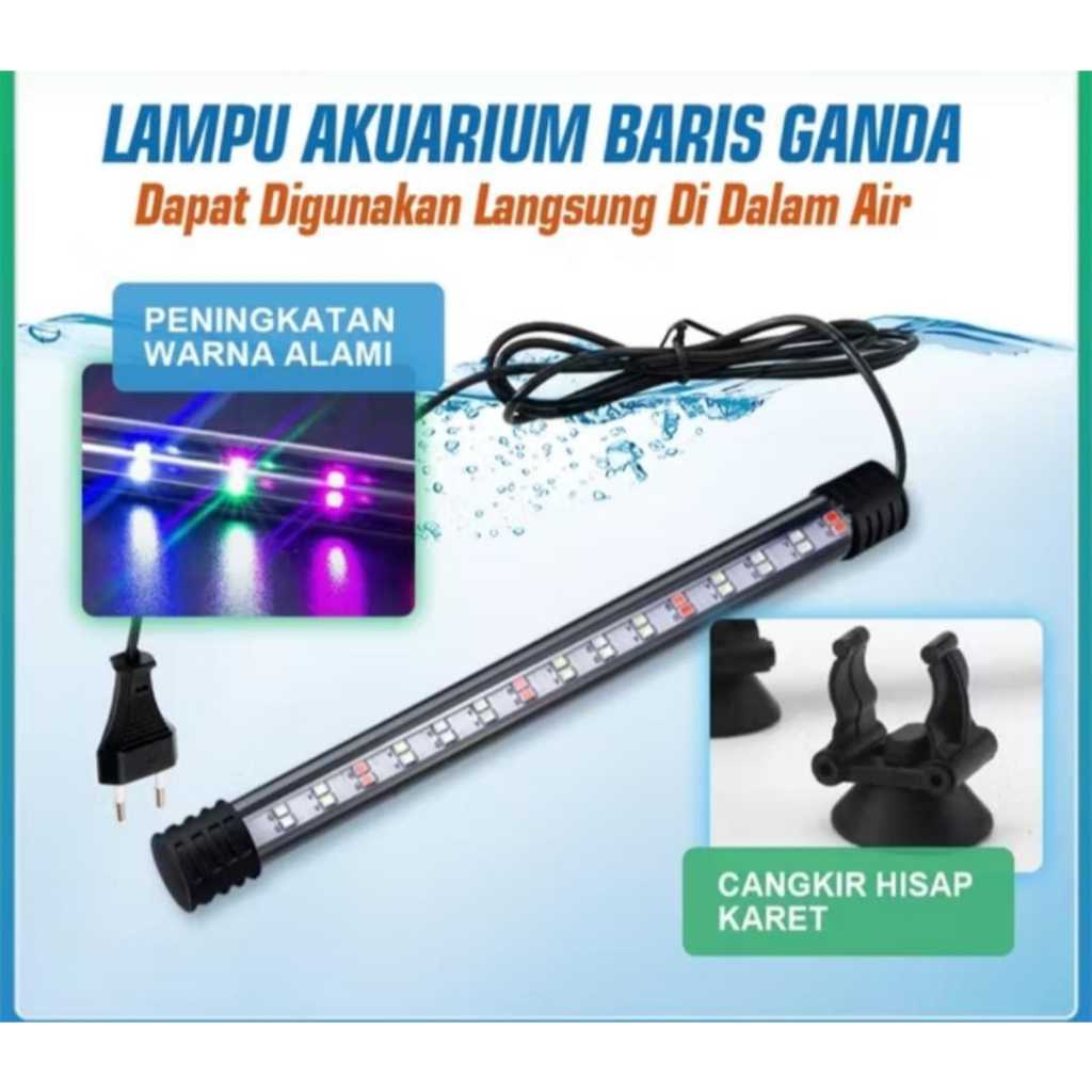 LAMPU CELUP AQUARIUM T4 TRIWARNA lampu led akuarium aquascape 20 - 70cm