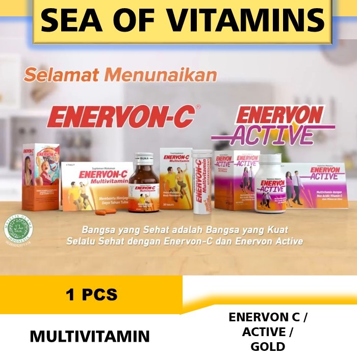 1 STRIP/BOTOL SUPLEMEN MULTIVITAMIN DAYA TAHAN TUBUH ENERVON C / ENERVON C ACTIVE / ENERVON C GOLD/ 