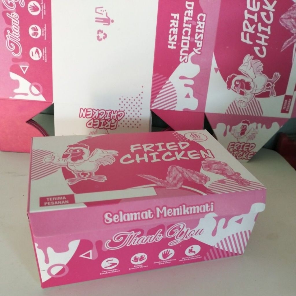 Box Fried Chicken Lapis Voil Merah Putih / Box Fried Chicken Murah / Box Chicken
