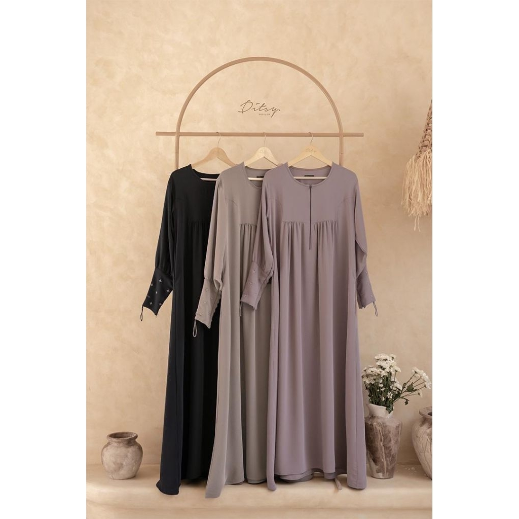 {GAMIS ONLY} DITSY MOSLEM LEILANI MINA BLACK XL XXL GAMIS MINA ANTI UV BY SULTAN