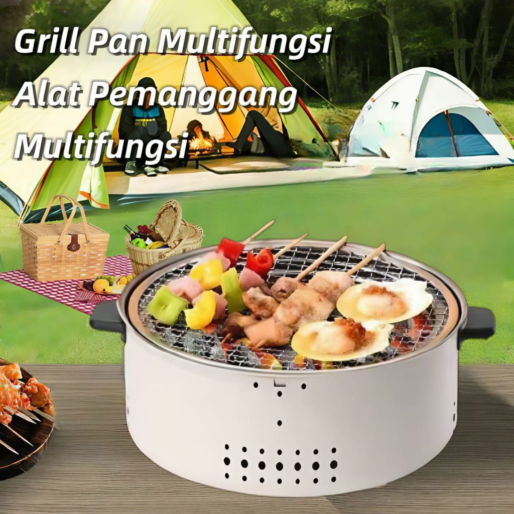 GRILL PAN MULTIFUNGSI / Alat Pemanggang / Tempat Pemanggang BBQ Grill Pan