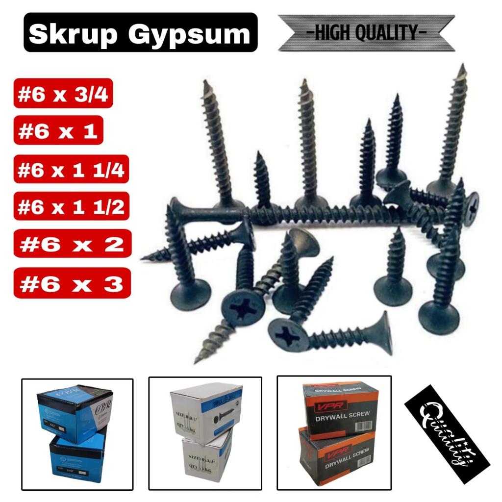 SKRUP GIPSUM / SEKRUP GYPSUM (PER BOX) UKURAN LENGKAP - HARGA PER BOX