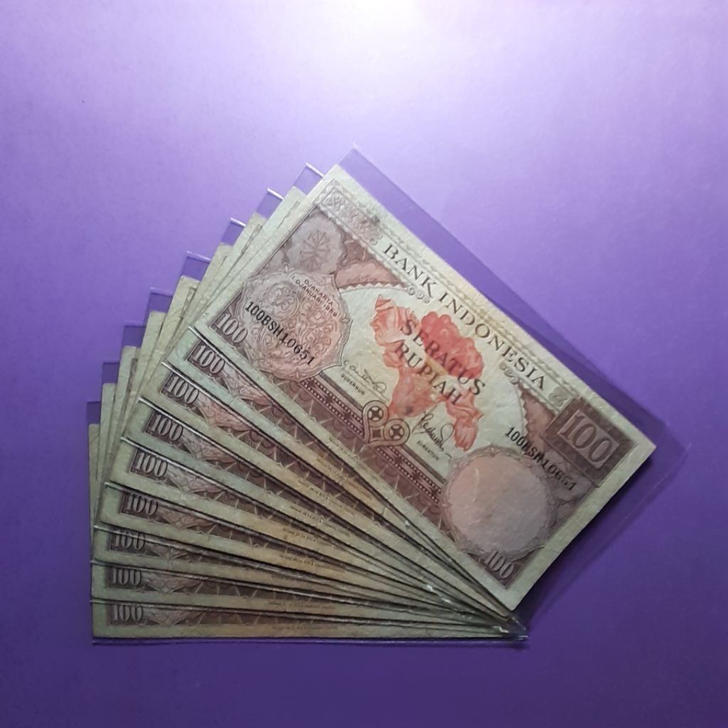 Uang kuno 100 rupiah seri bunga tahun 1959