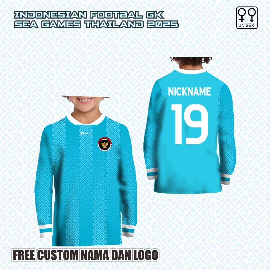 Baju kiper sea games thailand 2025 kaos goal kiper Timnas Indonesia jersey anak sepak bola Lengan pa