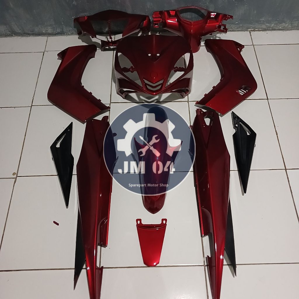 Cover body full halus motor yamaha jupiter mx lama warna merah