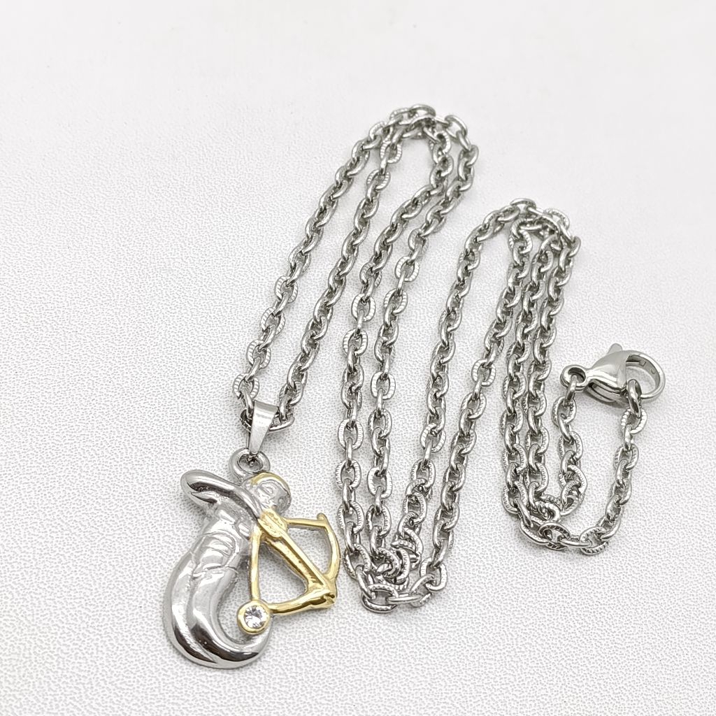 Kalung anti karat liontin zodiak Sagitarius stainless steel 304