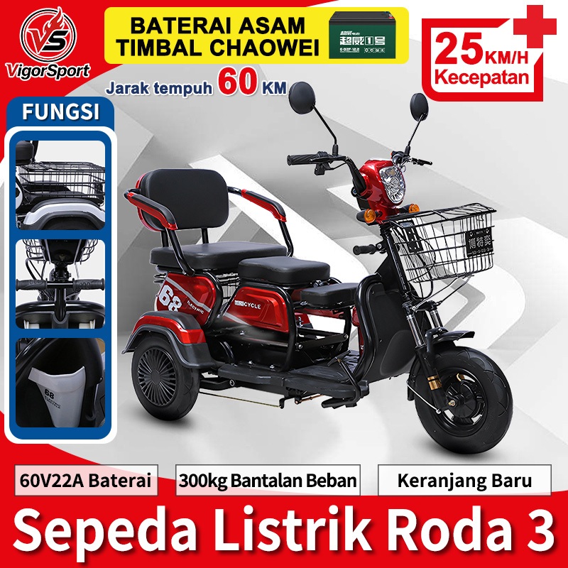 [48V22A]Sepeda motor roda 3/Sepeda listrik/Sepeda roda tiga listrik/skuter untuk lansia